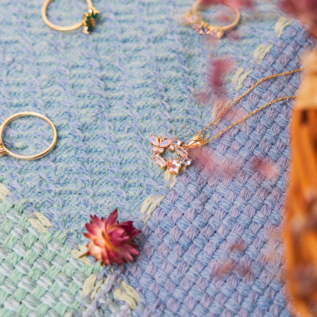 women with magical jewelry in holiday setting