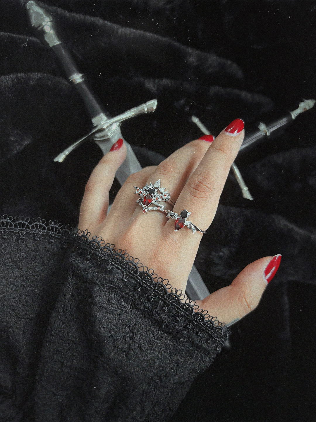 Saira's Familiar Bat Ring Stack