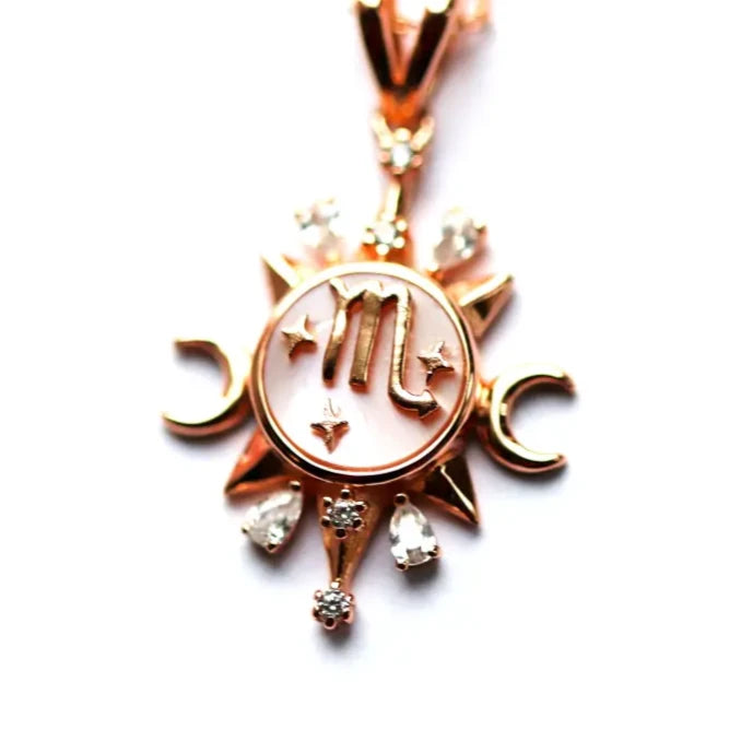 Celestial Horoscope Pendant - Scorpio - Necklaces - 1