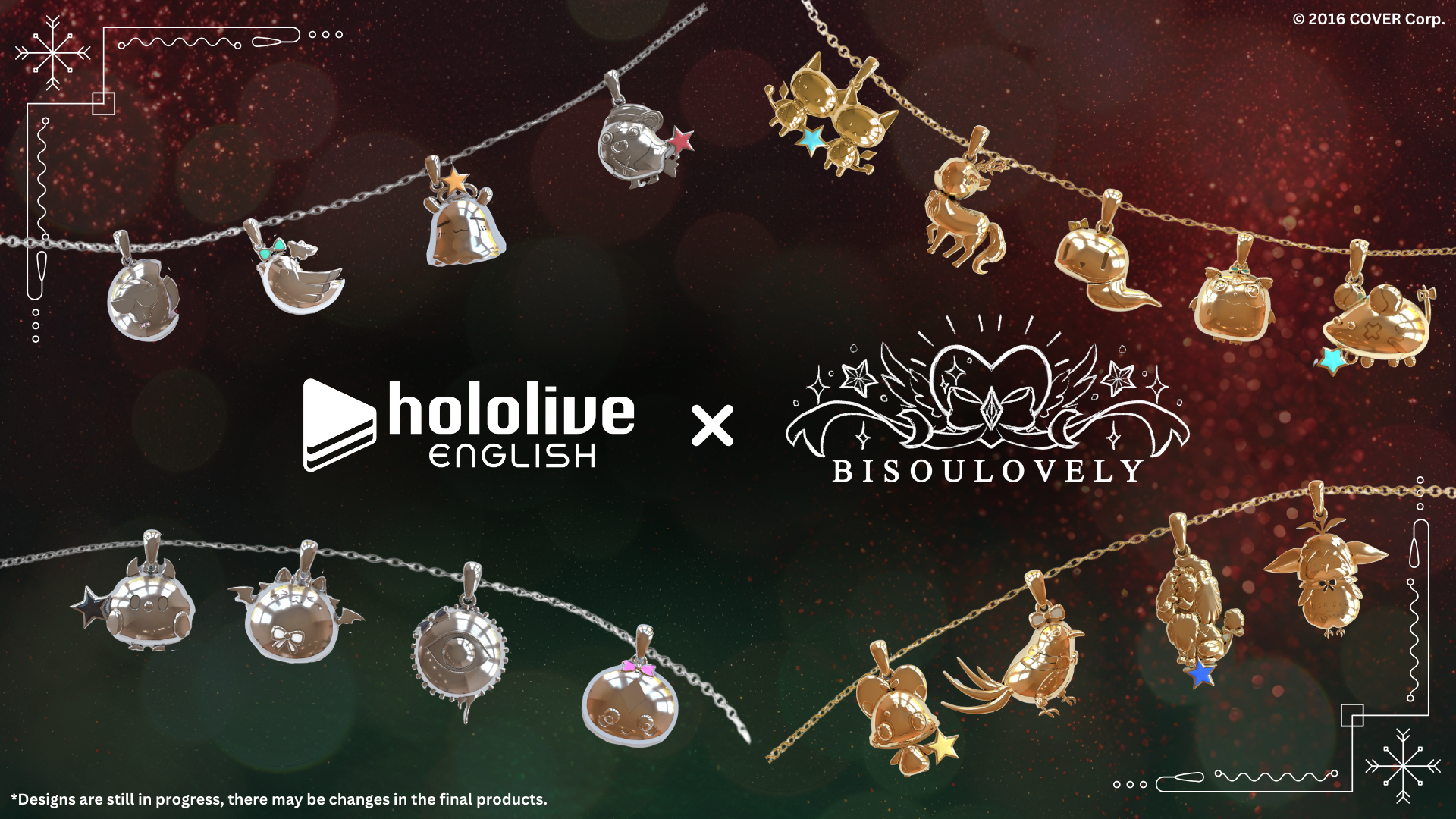 Hololive English jewelry collection – a stunning display of charm necklaces inspired by Myth, Promise, and Advent VTubers. Featuring beautifully crafted designs representing your favorite talents, this exclusive collection is perfect for Hololive EN fans. Limited edition – showcase your fandom in style!