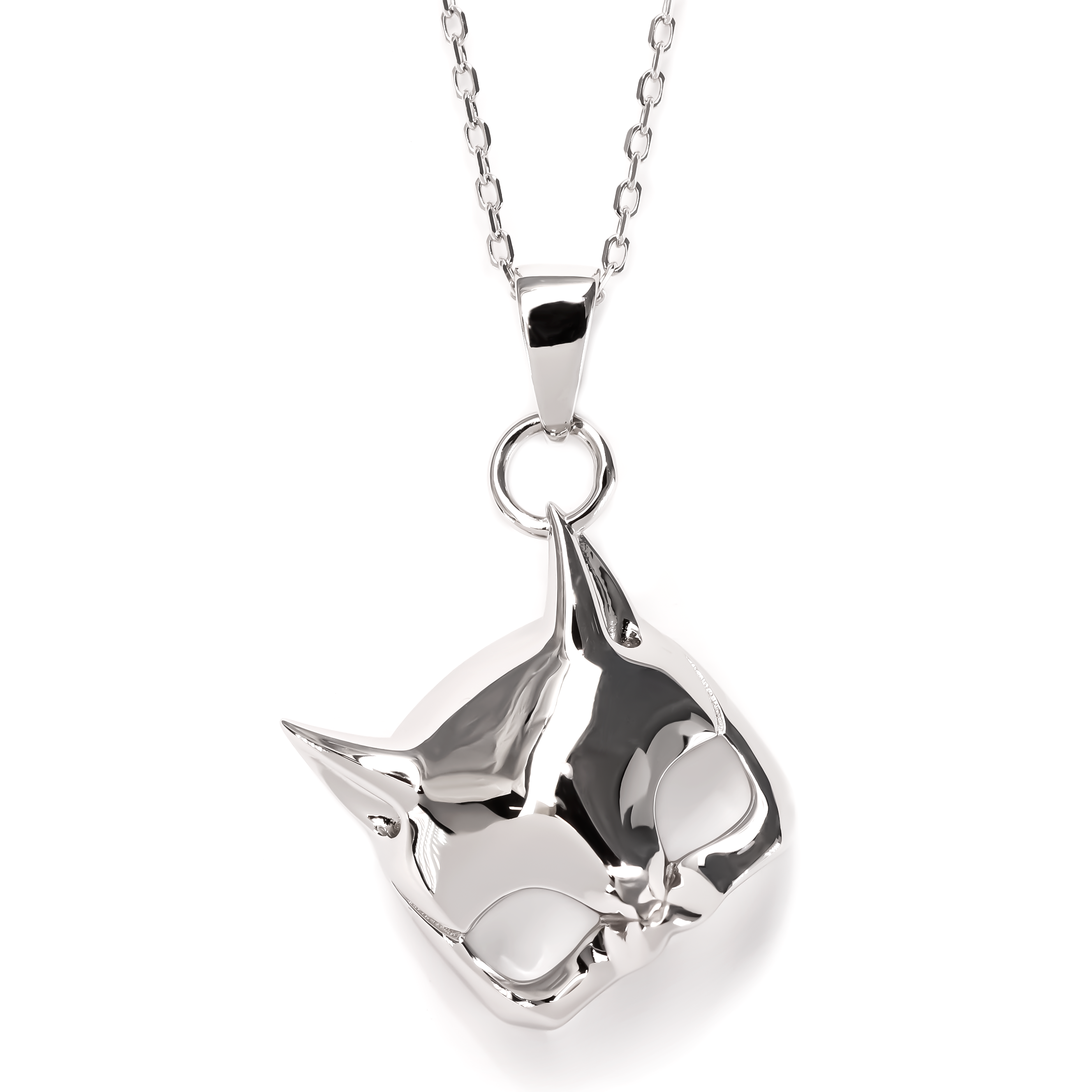Image of a Panther-themed mask pendant inspired by Persona 5 Royal, featuring a vibrant red cat mask design on a silver chain, capturing Panther's fierce and playful persona as a key member of the Phantom Thieves.